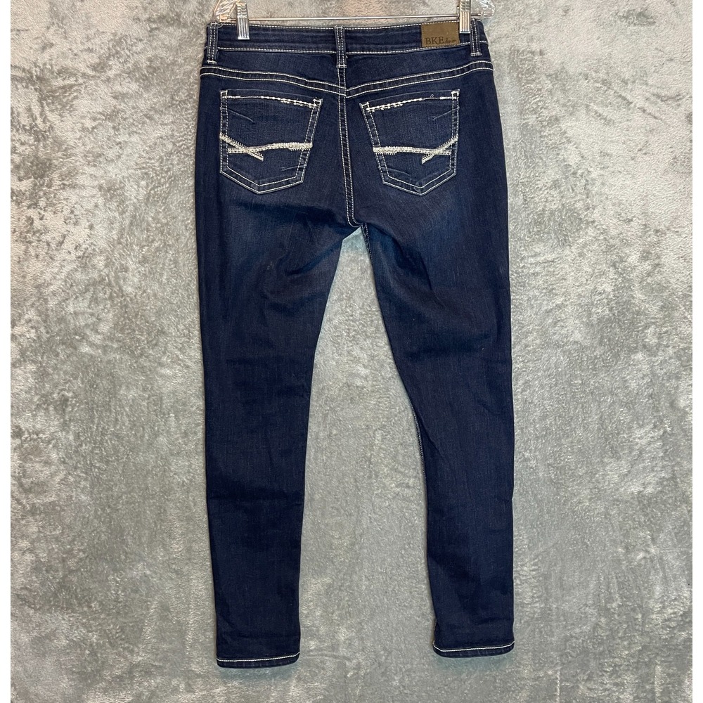 Buckle Women BKE Payton Skinny Jean 30x31.5 Whiskered Thick Stitch Stretch Denim